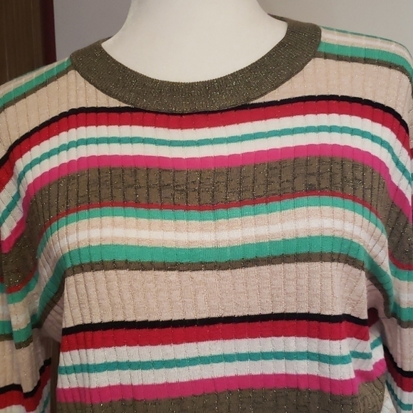 𝅺juicy Couture Sparkley Striped Top NWOT - Picture 2 of 6